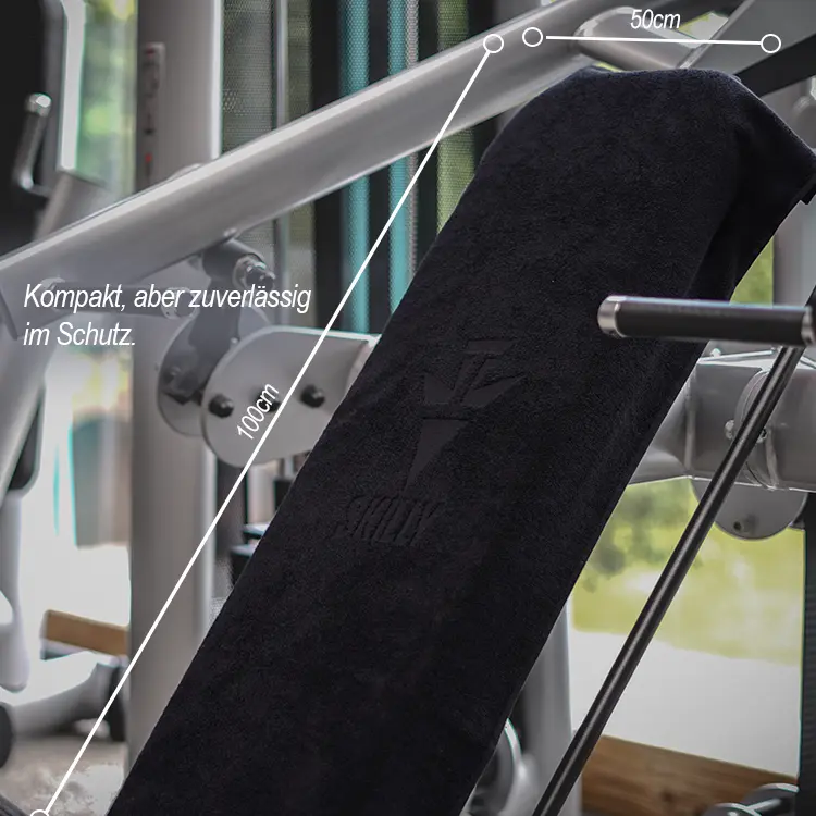 Skilly FBT100x fitness towel in grey and black. 100x50 cm gym towel for your workout.